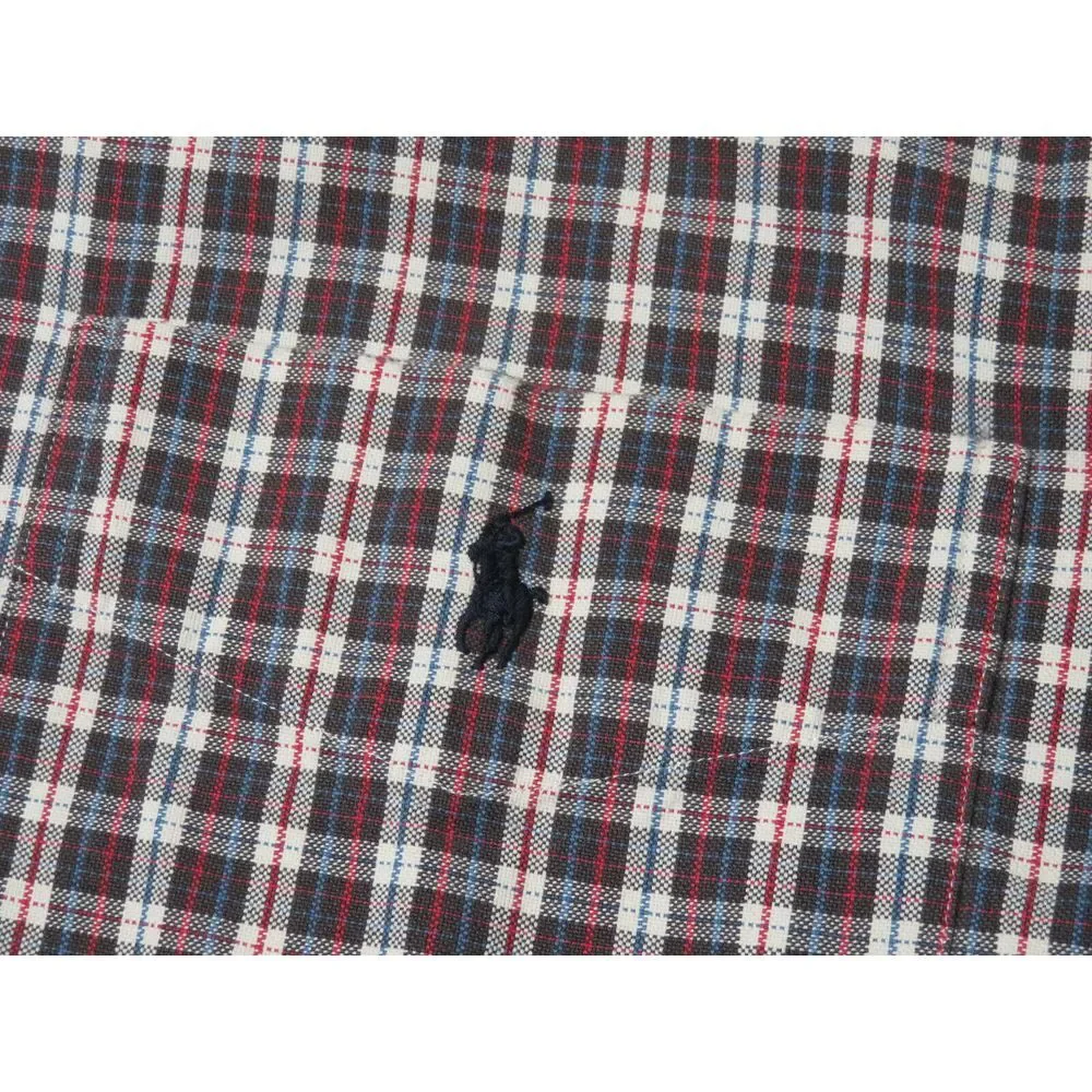Mens Polo Ralph Lauren Plaid Big Shirt Button Front Shirt Size XL Front Pocket‎